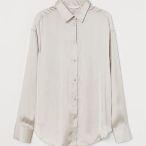 H&M NWOT Satin Blouse Light Beige